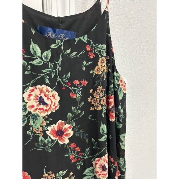 Blue Rain Floral Slip Dress Black Red Sz Medium Y2K - Picture 4 of 9